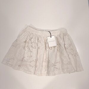 ANTHRO - JACQUIE THE LABEL// Cream Lace Mini Skirt NWT